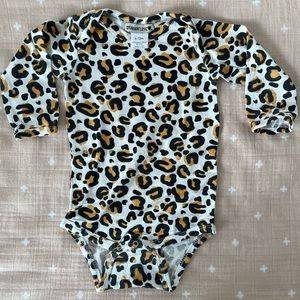 Spearmint Love Leopard print Onesie